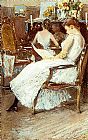 Childe Hassam Famous Paintings - Mrs. Hassam and Her Sister